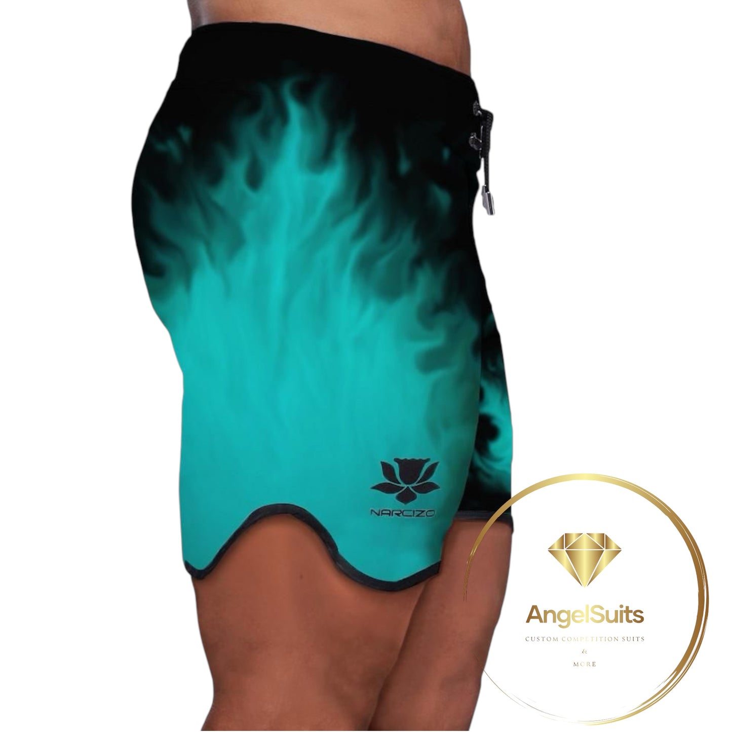 MAN PHYSIQUE SHORT RICARDO'S ACQUA FLAME 17 POLLICI