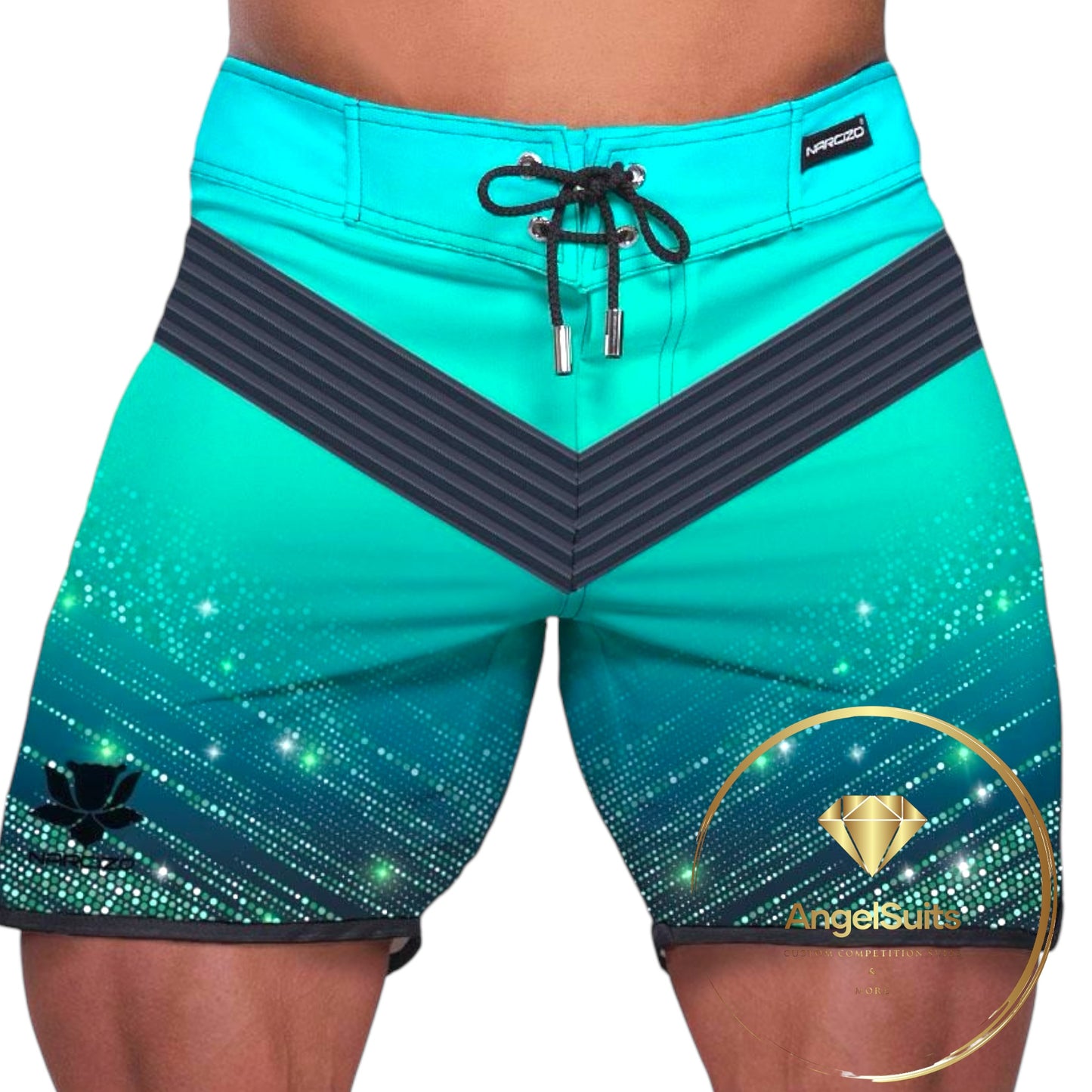 MAN PHYSIQUE SHORT CRYSTALLIZED - TURQUOISE PHANTOM 17 POLLICI