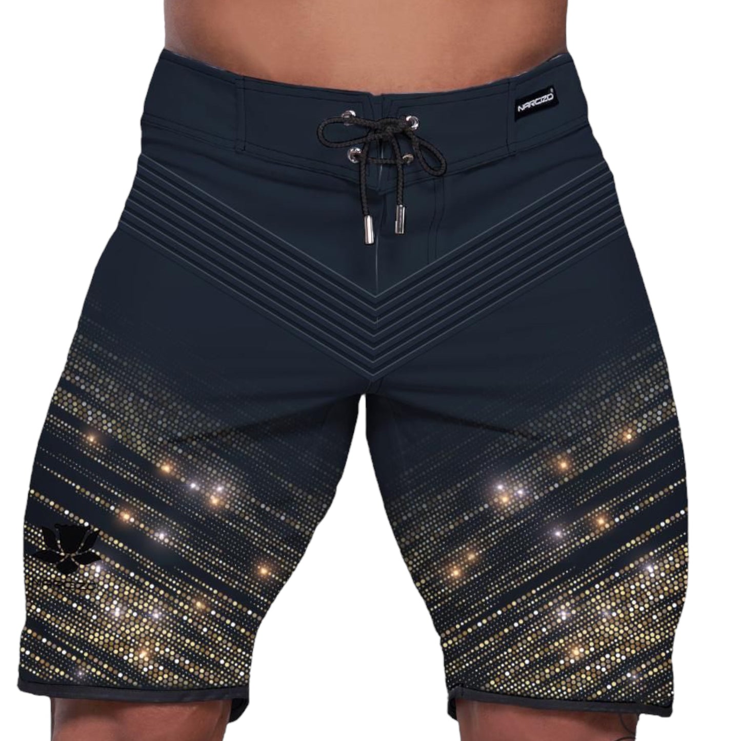 MAN PHYSIQUE SHORT CRYSTALLIZED - BLACK PHANTOM 19 POLLICI