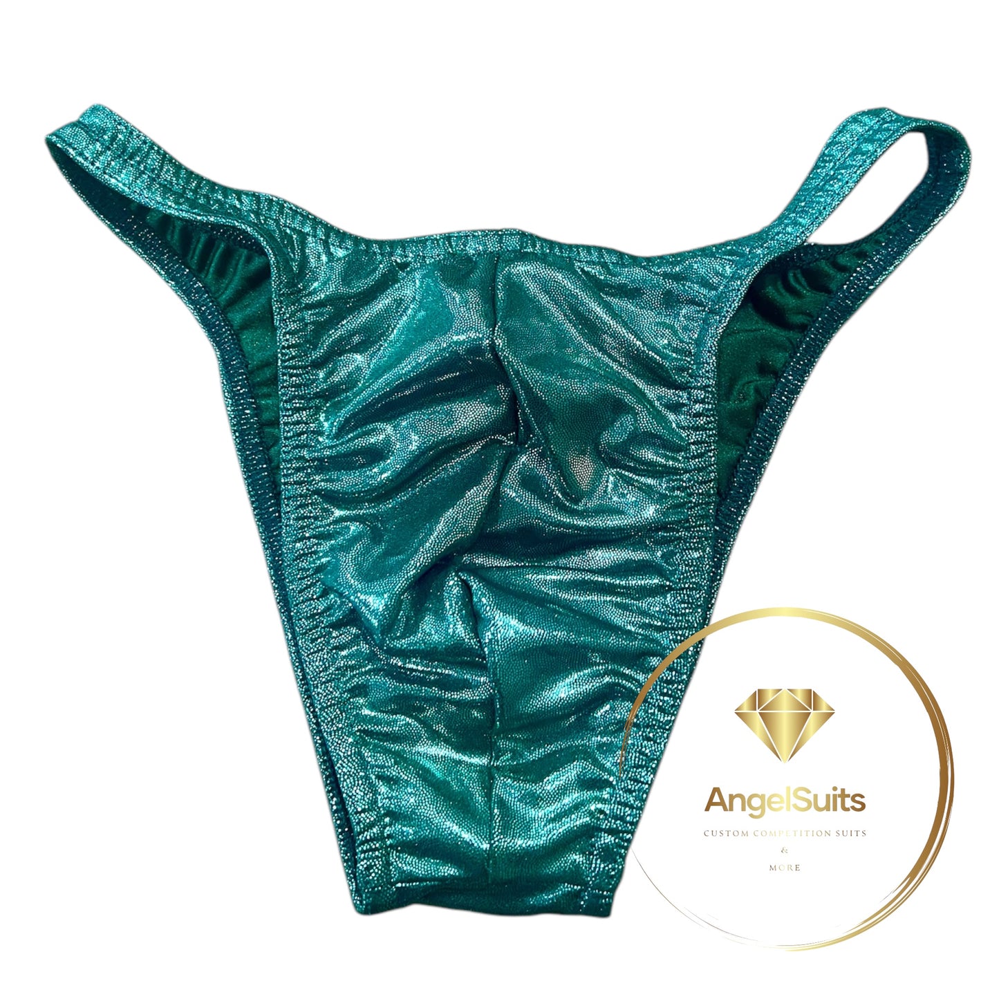CLASSIC MEN'S BRIEFS WITH SHINY GREEN PLICATION