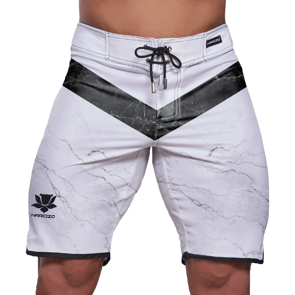 MAN PHYSIQUE SHORT WHITE MARBLE