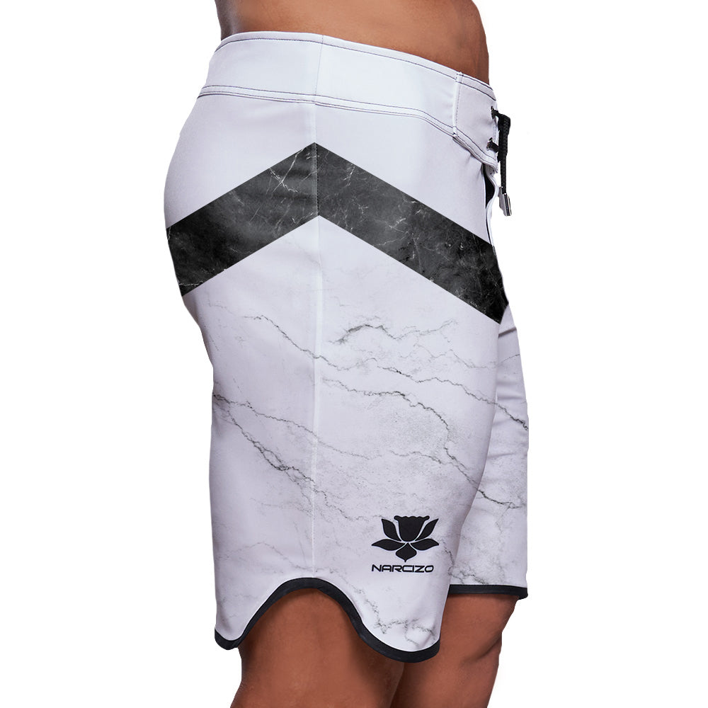 MAN PHYSIQUE SHORT WHITE MARBLE