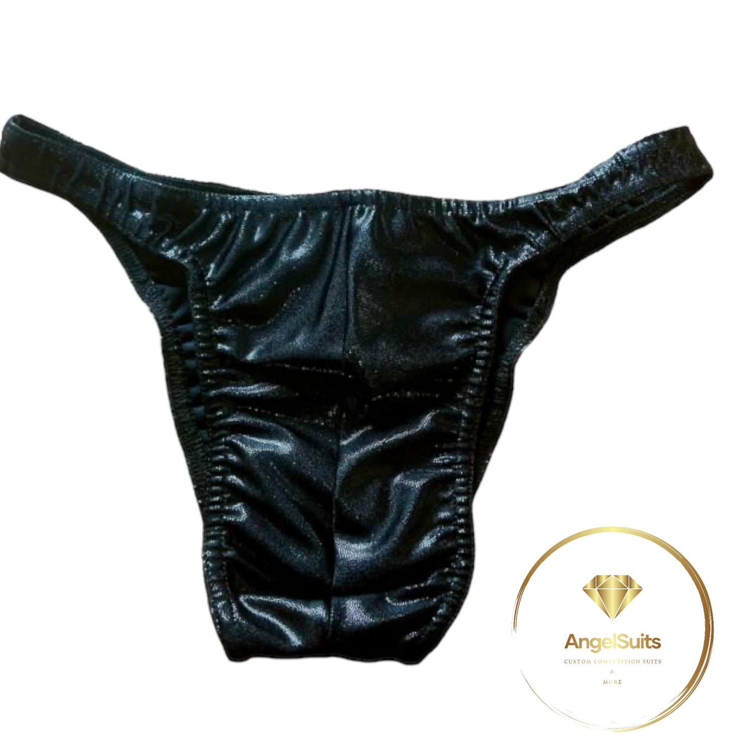 MEN'S CLASSIC BRIEFS WITH GLOSSY BLACK PLICA