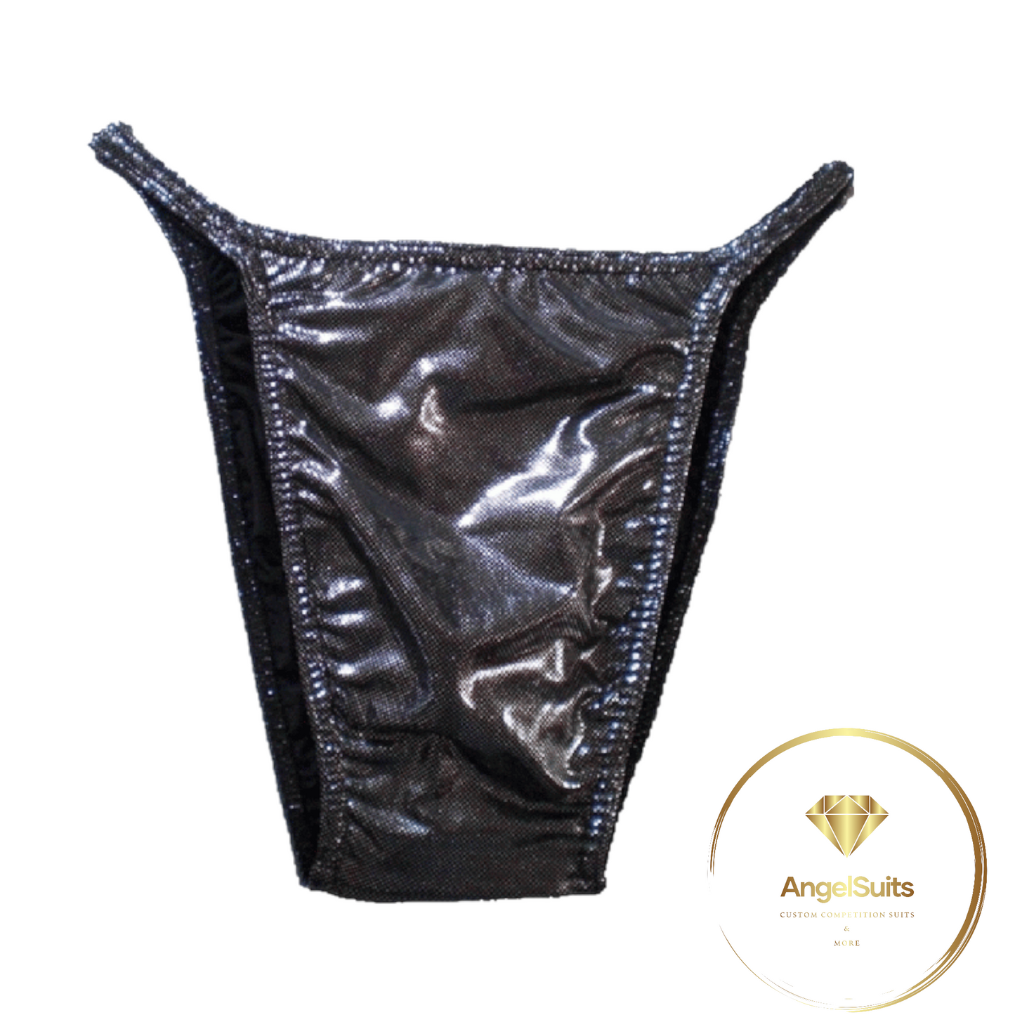 SLIP UOMO PRO CON PLICA NERO ARGENTO WETLOOK