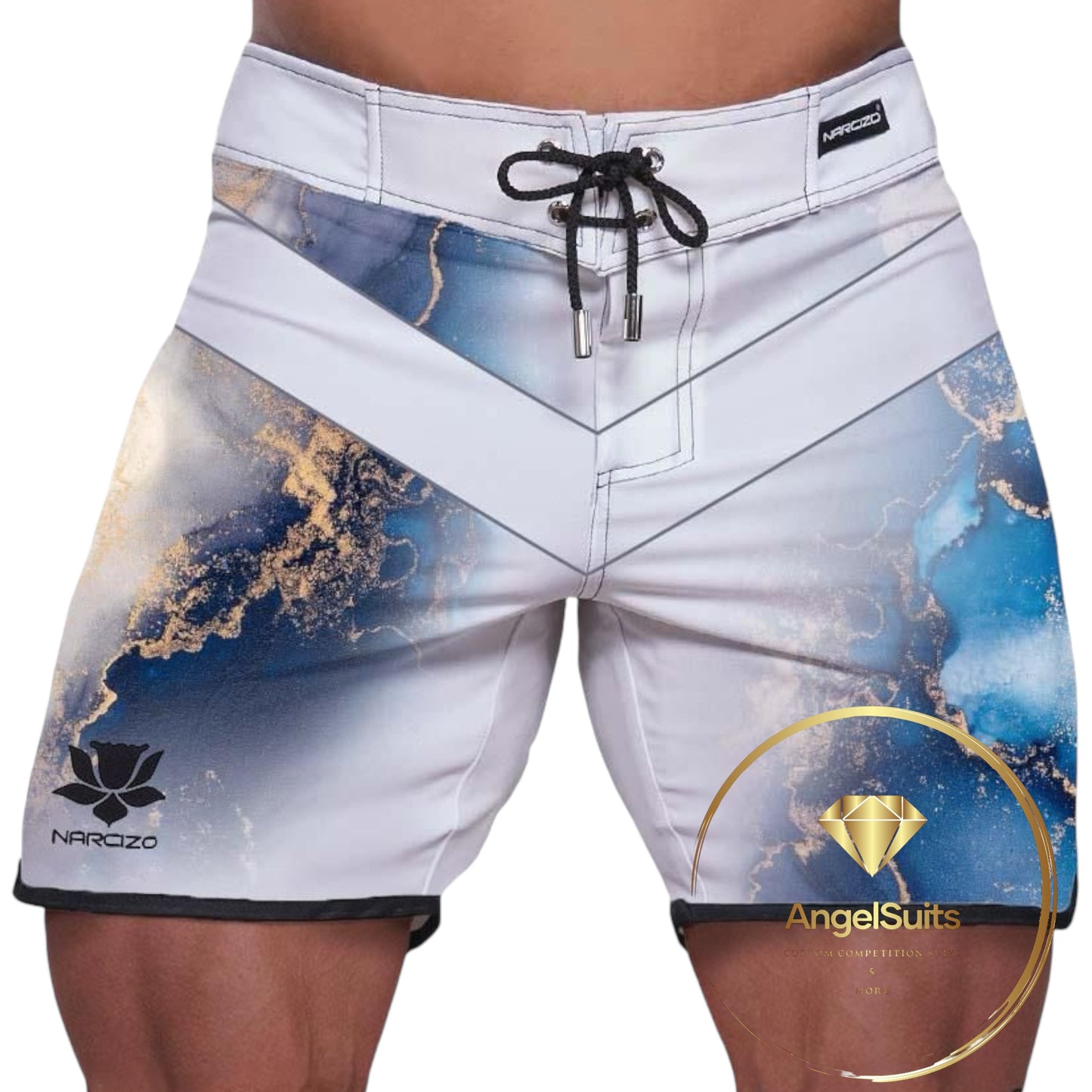 MAN PHYSIQUE SHORT BLUE MARBLE 17 POLLICI