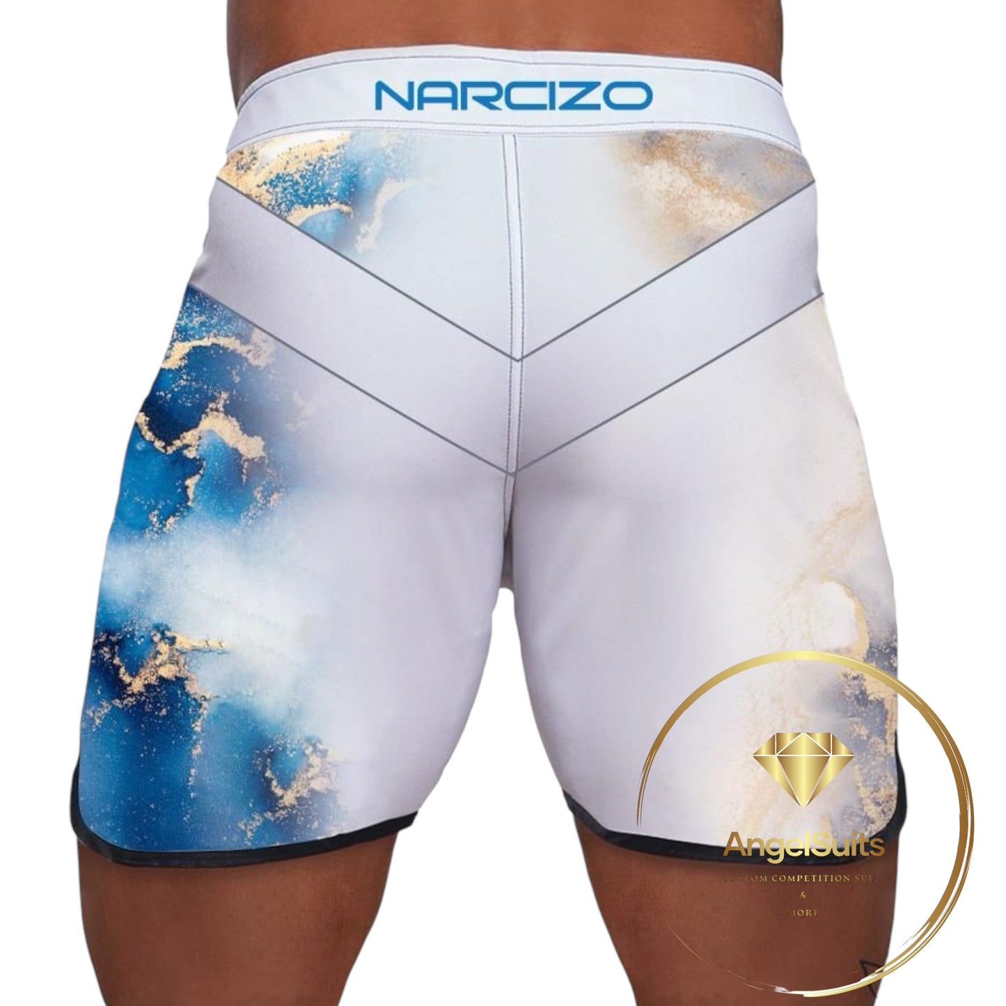 MAN PHYSIQUE SHORT BLUE MARBLE 17 POLLICI