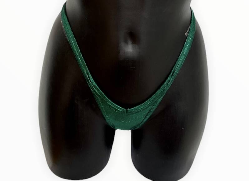 Vfront Vback Pro Cut bikini bottoms dark green holo mist
