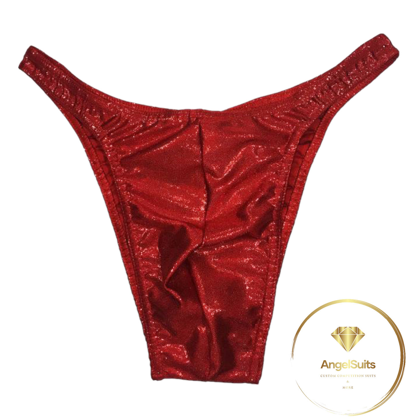 MEN'S CLASSIC BRIEFS WITH GLOSSY RED PLICA